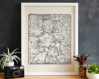 Yellowstone National Park Map Art