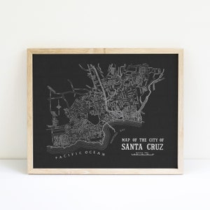 Vintage Santa Cruz Map Art Print