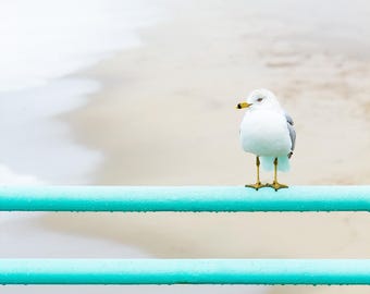 Minimalist Coastal Wall Art, Manhattan Beach Pier Photography Print, California Beach Decor, Fine Art Photograph