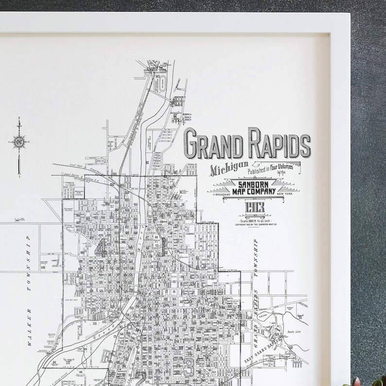 Grand Rapids Michigan Map Art Print | Etsy