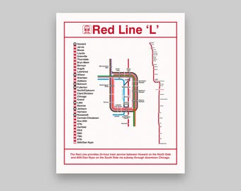 Chicago Red Line Train Poster