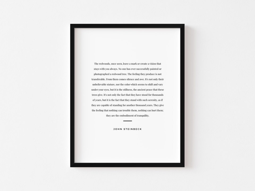 Redwoods Quote by John Steinbeck Digital Download #1 - Etsy, image size:1080x810