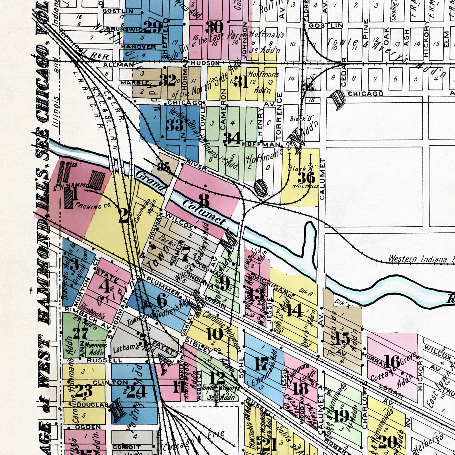 Hammond & East Chicago Indiana Map Art Prints Etsy