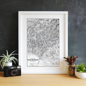 White Mountains Map Art