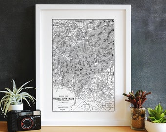 White Mountains Map Art