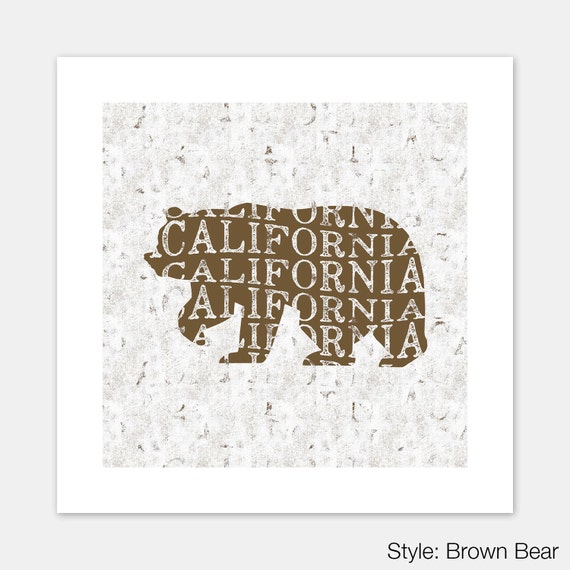 Items similar to California Bear Print, California Bear Art, California