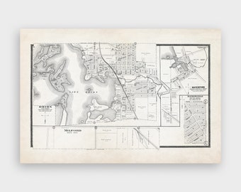 Vintage Orion Michigan Map