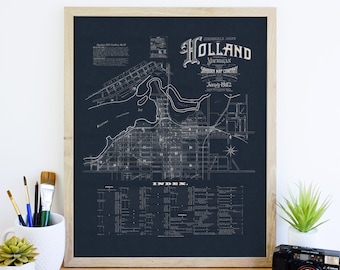 Holland Michigan Map Art