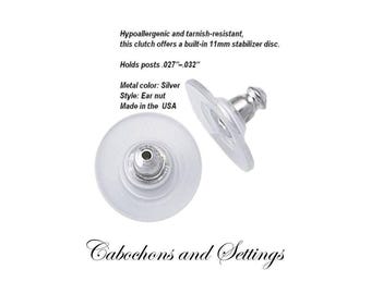 Earring Clutch: Comfort, Silver Aluminium USA Made Secure Fit Hypoallergenic - Wholesale - Wholesale