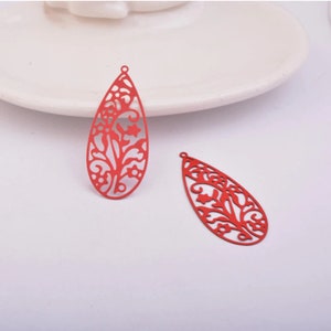 Dijes de filigrana para pendientes con forma de margarita de 40 mm