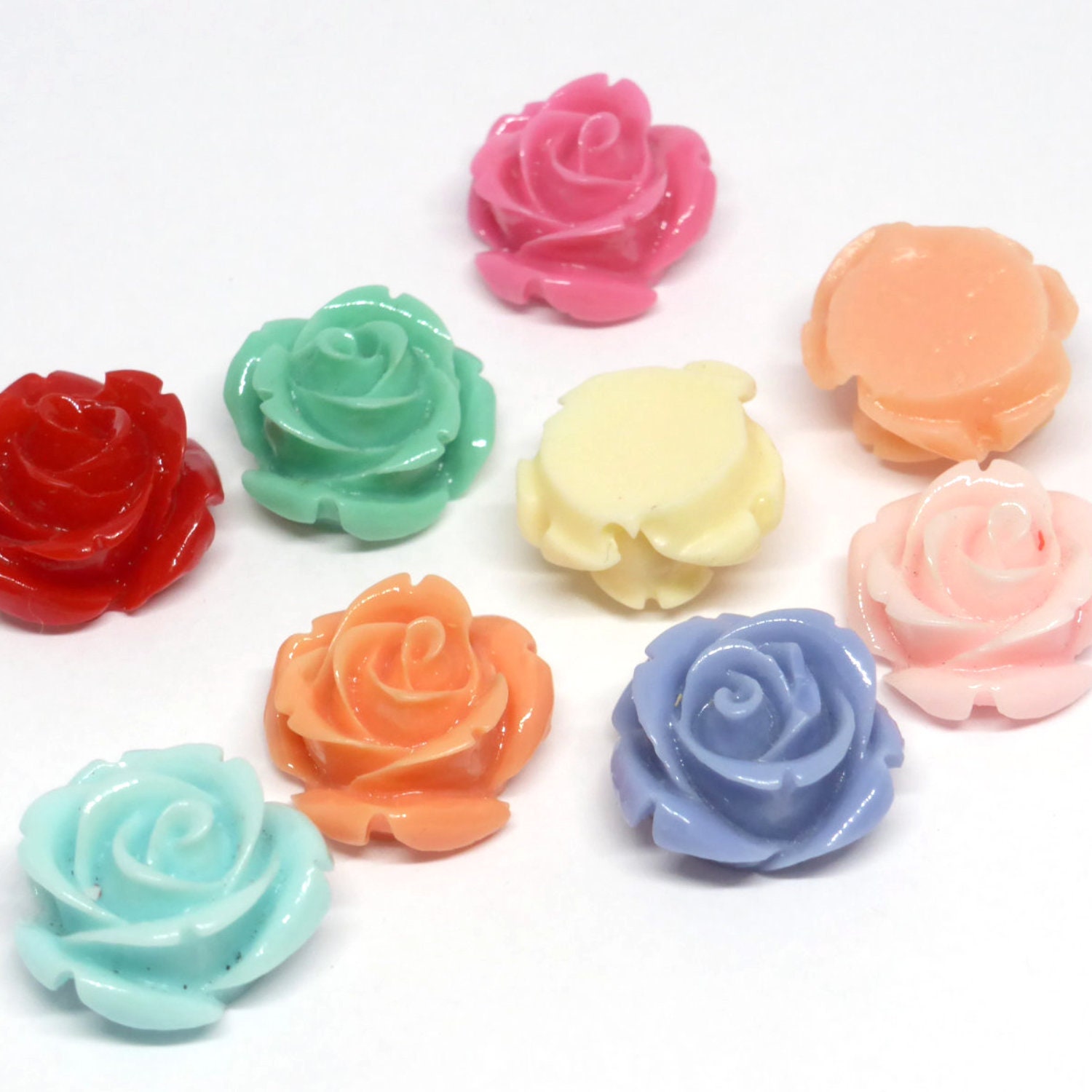 Beading Resin Cabochon 5 Pairs 5 Colours Aussie Summer Roses Beads Beading Resin Cabochon 5 Pairs 5 Colours Aussie Summer Roses Beads