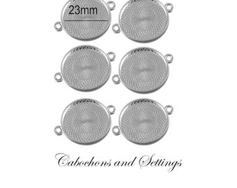 Ghiera per ciondoli con connettore da 23 mm - Argento e bronzo con vetro colorato - Vendita all'ingrosso