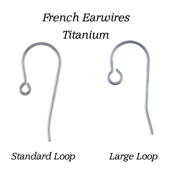 USA French Earwire - Titanium - Large or Standard Loop