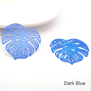 Filigree Earring Charms: Tropical Monstera Leaf - Lightweight 32mm - Wholesale