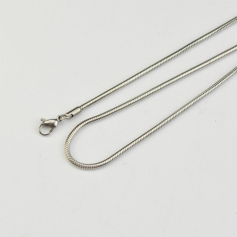 Silver Snake Chain Necklace, Modern Style (45cm & 65cm Lengths ...