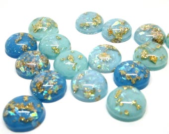 Cabochon in resina opale, rotondi color oro (12 mm, confezione da 10) - Vendita all'ingrosso