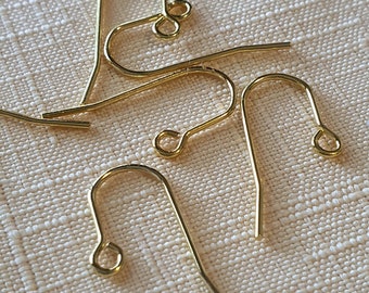 21mm Gold  French Earwires Stainless Steel Base