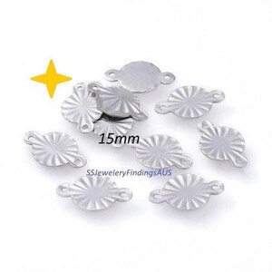 10 piezas de anillos conectores de acero inoxidable de 15 x 9 mm para carcasas de ventiladores, hipoalergénicos y resistentes al deslustre - Venta al por mayor