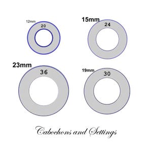 Sjabloon zelfklevende knoopstof (12 mm, 15 mm, 19 mm, 23 mm) - groothandel