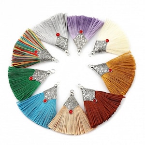 2 x 4 cm Boho Quasten - Wählen Sie Ihre Farbe!