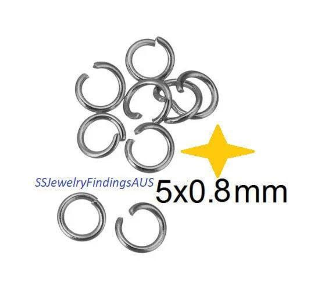 200 Pieces 5mm Stainless Steel Jump Rings Hypoallergenic Tarnish ...
