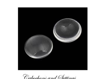 14mm Round Glass Magnifying Cabochons Clear  number variations