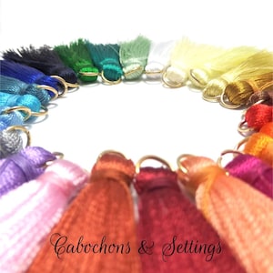 Boho Tassels with Gold Loops, 3.5cm (10 Pack Colour Mix) - Wholesale
