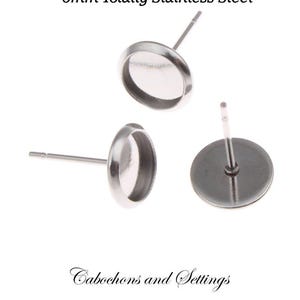 Surgical Steel Bezel Stud Earrings - Comfortable, Nickel Safe - Wholesale