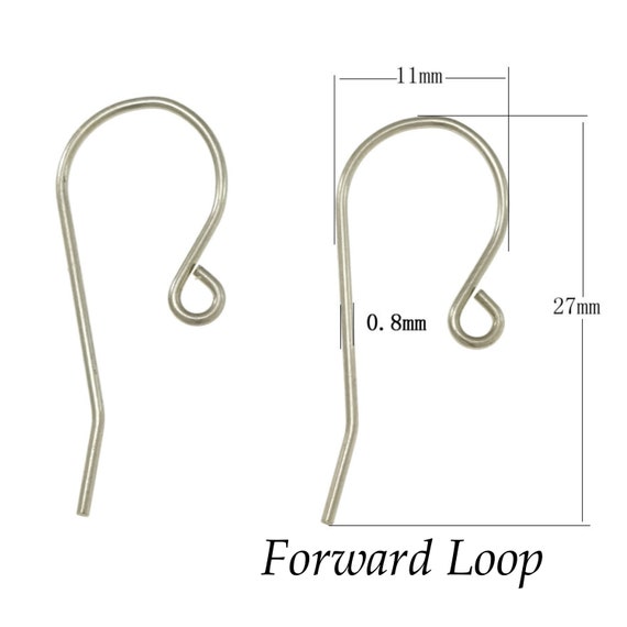 Stainless Steel Earring Hooks Earwires 20 Gauge - Simple Design Shepherd  Hook Ear Wires