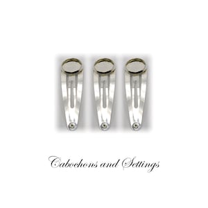 12mm inner Round Brass Base Cabochon Bezel on Hair Snap