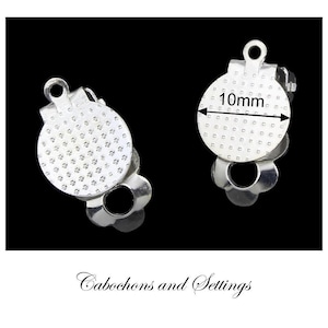 Silver Clip On Earrings - Small 10mm Glue Pads for Non Pierced Ears - Wholesale