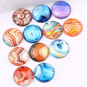 Glazen cabochons: geode-stijl, 12 mm rond - set van 10 - groothandel