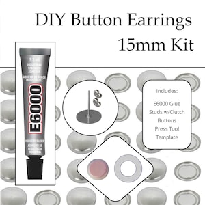 Kit de boucles d'oreilles boutons DIY, boutons recouverts de tissu (clous en acier hypoallergénique) - Grossiste