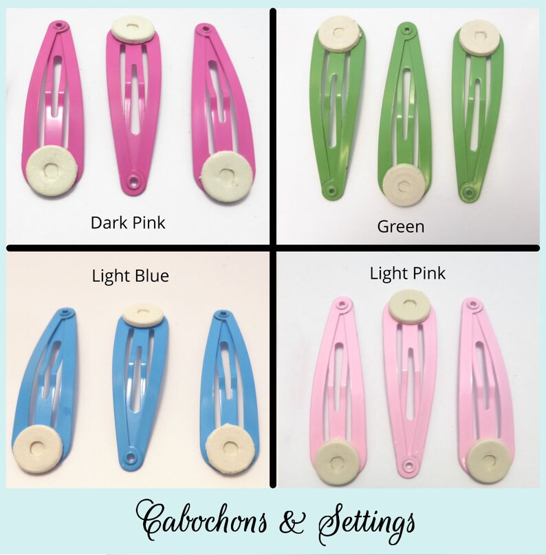 Hair Clips / Hair Snaps / Snap Clips with Glue Pad Lots of Etsy