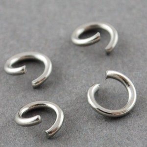 100 x 6mm or 8mm or 10mm 304 Stainless Steel Jump Rings Open Jump Rings Stainless Steel