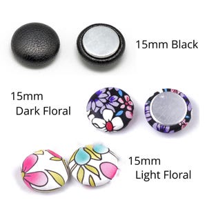 Bottoni in similpelle con stampa animalier, tigre e pitone (15 mm, confezione da 10)