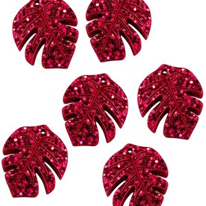 Monstera Leaf Cabochons: Tiny 12mm Acrylic Flat Back - Colour Variety Laser Cut - Wholesale