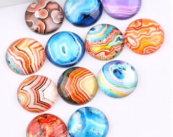 Geoden - 10 x Glas Cabochons 12mm