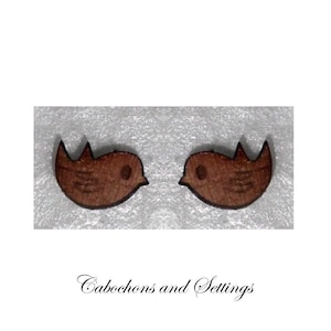 Tasmanian Wood Birdie Cabochons Natural Colours Unique Laser Cut - Wholesale