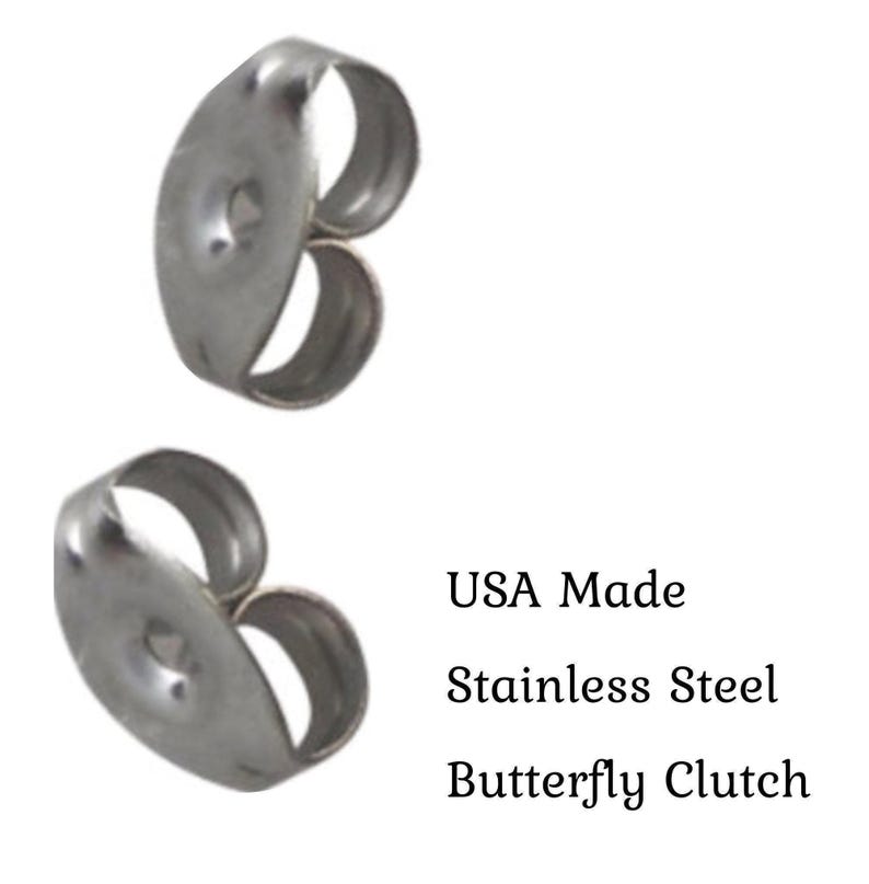 Boucles d'oreilles en titane avec coussinet de 4 mm, tige de 11,1 mm, coussinet en acier inoxydable fabriqué aux États-Unis hypoallergénique - Grossiste image 2