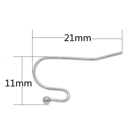 French Ear Wire Shepherds Hook Open Loop Stainless Steel 