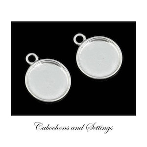 Round Bezel Settings: Silver Shiny Finish for 12mm Cabochons - Wholesale image 1