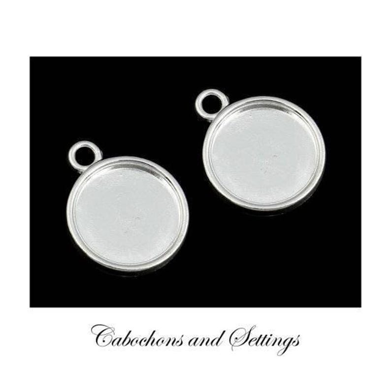 Round Bezel Settings: Silver Shiny Finish for 12mm Cabochons - Wholesale image 1