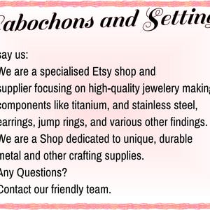 text that provides information about a jewelry-making business, including details about their specialty, the materials they use, and their commitment to providing unique and durable supplies.