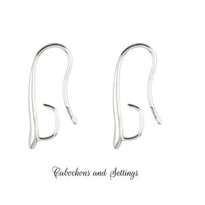 Large Silver Ear Wires - Open Back Loop for Beads and Tassels - Wholesale
