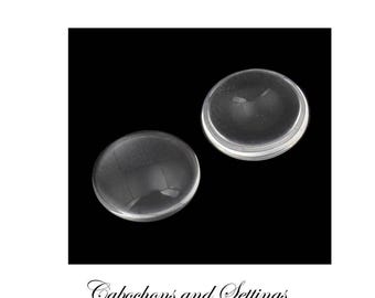 Cabochon in vetro da 12 mm: trasparenti, rotondi - Ciondoli con castone effetto ingrandimento - Vendita all'ingrosso