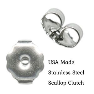 Boucles d'oreilles en titane avec coussinet de 4 mm, tige de 11,1 mm, coussinet en acier inoxydable fabriqué aux États-Unis hypoallergénique - Grossiste image 5