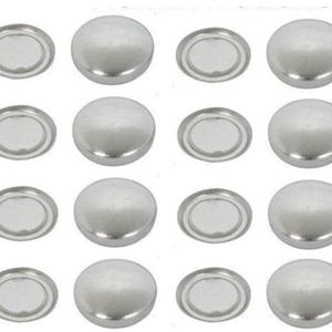 Botones planos con respaldo autoadhesivo - 19 mm, color plata, para tejidos ligeros - Venta al por mayor
