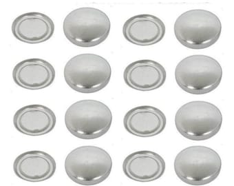 Self Cover Flat Back Buttons - 19mm Silver for Lightweight Fabrics - Wholesale