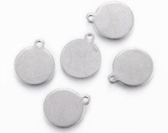 10mm Stainless Steel Pendant Bails Flat Pad 1mm Hole Suit Earring Making